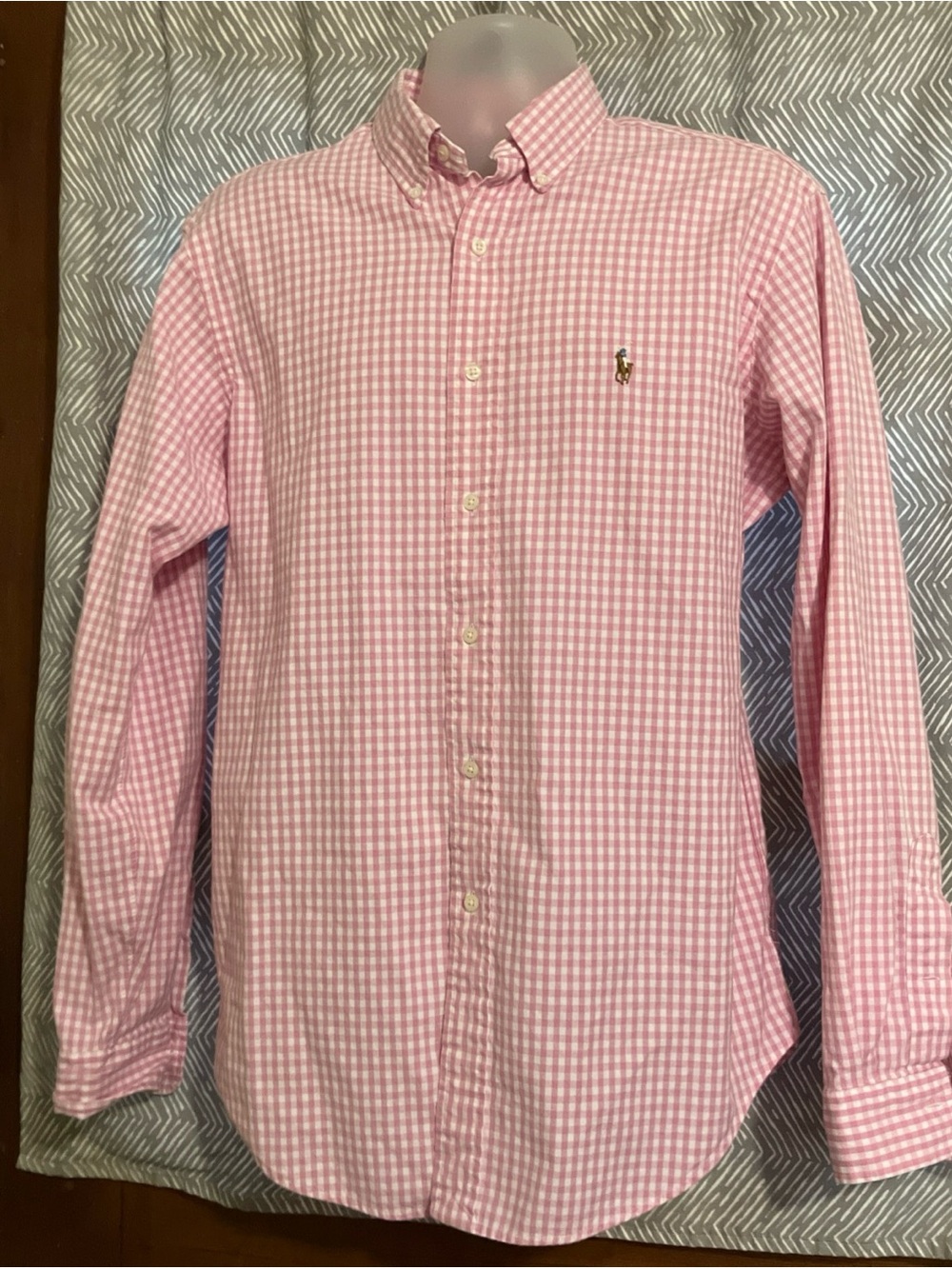 Ralph Lauren Pink Gingham Button-Down Shirt